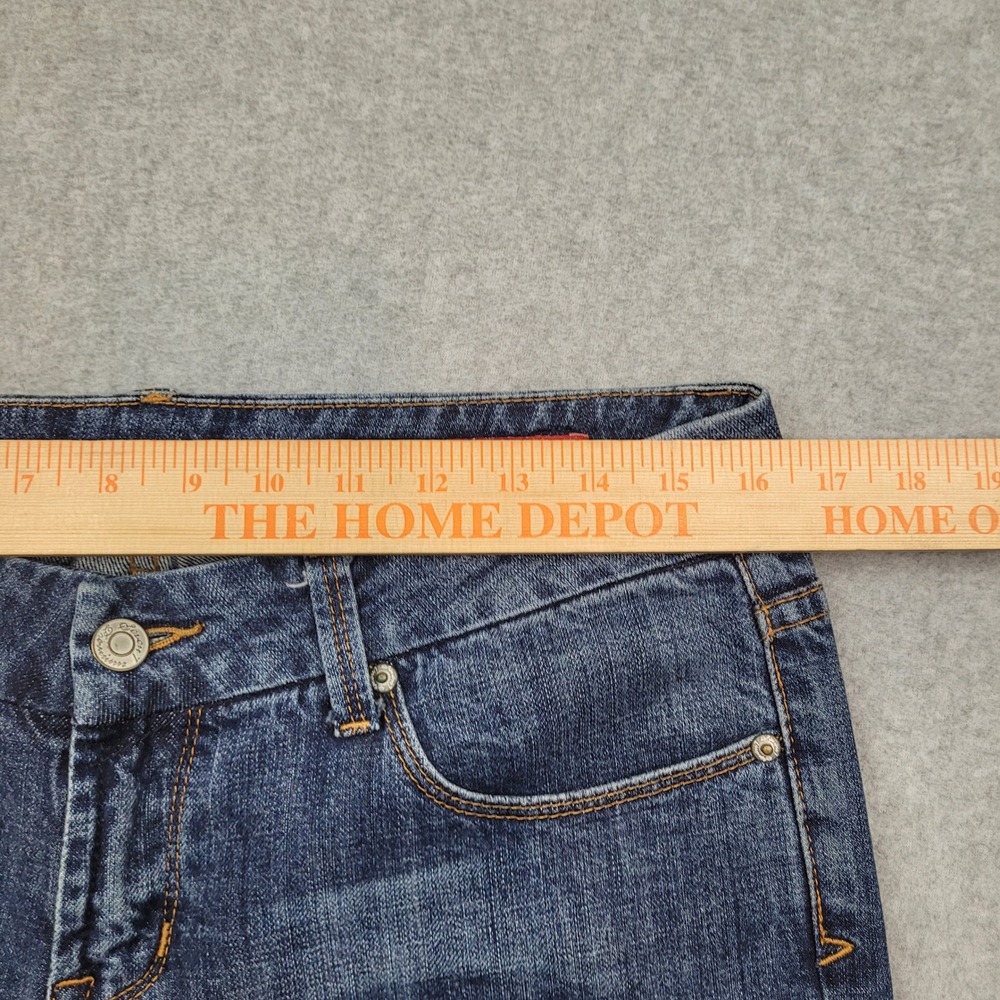 Seven7 Regular Bootcut Jeans Womens 32 Blue Denim Mid Rise Stretch Whisker - Picture 5 of 9